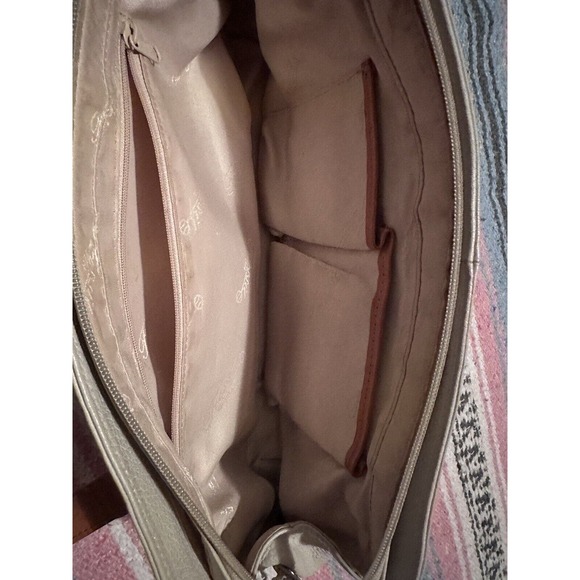 fossil • cream brown shoulder bag satchel purse key leather designer neutral - Picture 9 of 16